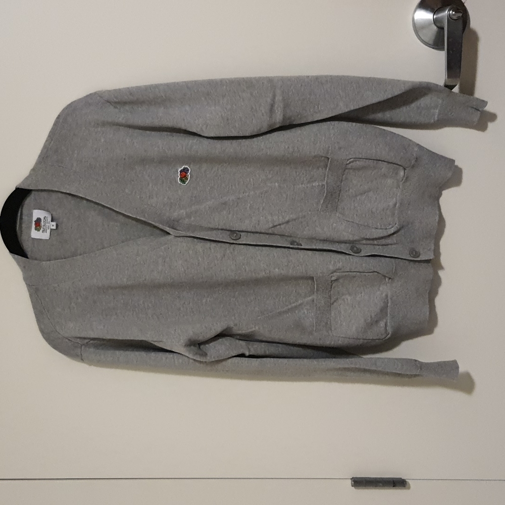 Fruit of the Loom Gray Cotton Cardigan
